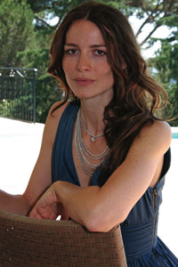 Saffron Burrows at the Montblanc Villa wearing the new Montblanc Eclat Diamond Necklace