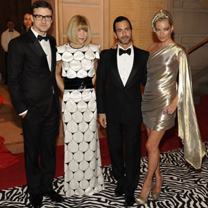 Justin Timberlake, Anna Wintour, Marc Jacobs and Kate Moss Courtesy The Metropolitan Museum of Art/Don Pollard